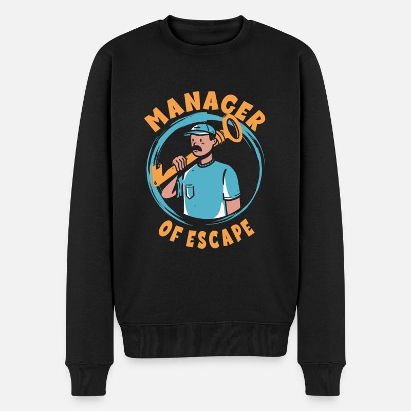 Escape Room - Männer Premium Bio Pullover - Schwarz