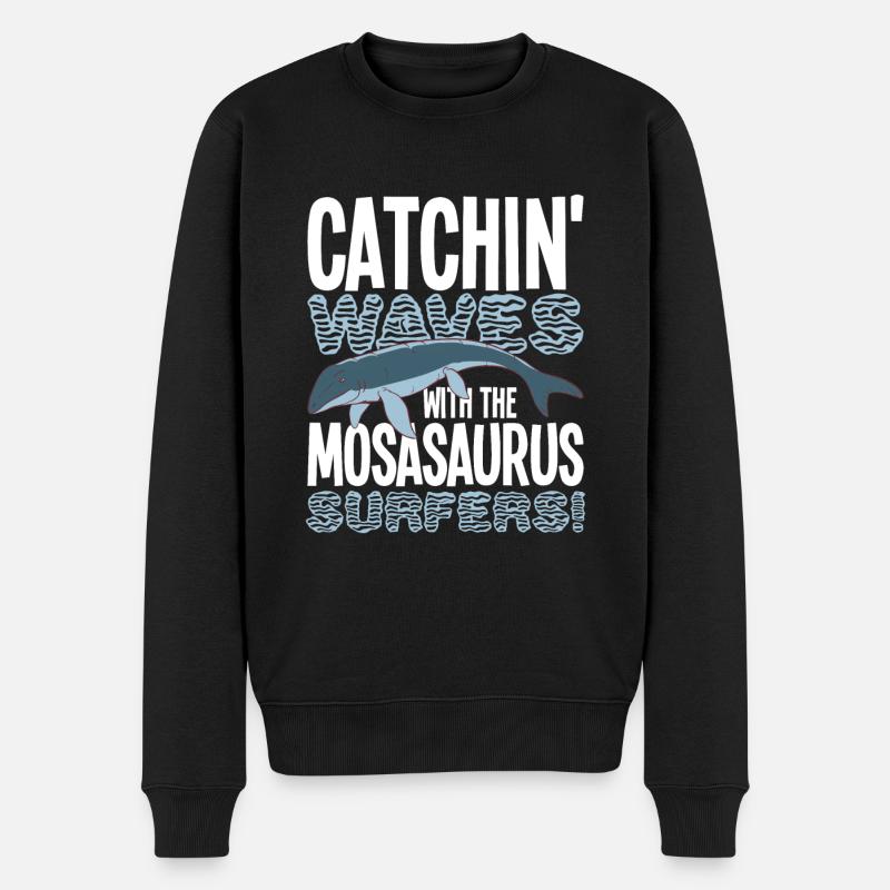Dino - Männer Premium Bio Pullover - Schwarz