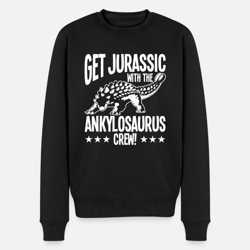 Dino - Männer Premium Bio Pullover - Schwarz