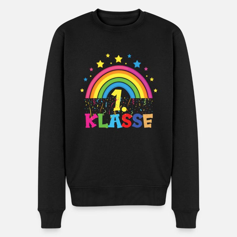 Schulkind - Männer Premium Bio Pullover - Schwarz