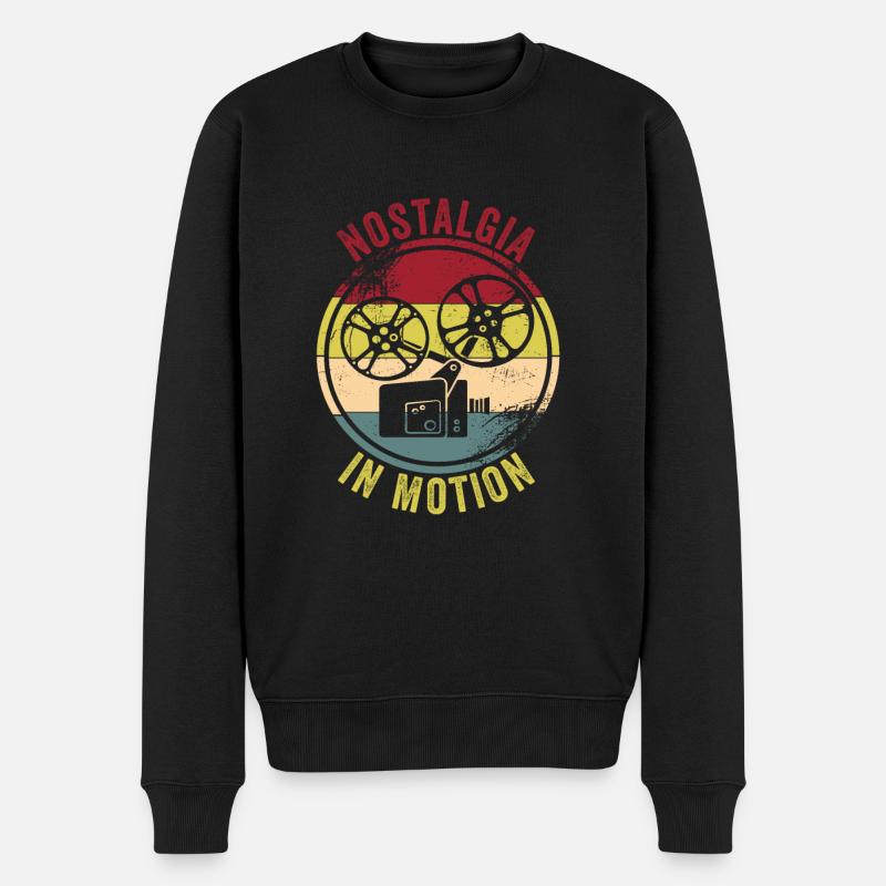 Alte Filme - Männer Premium Bio Pullover - Schwarz