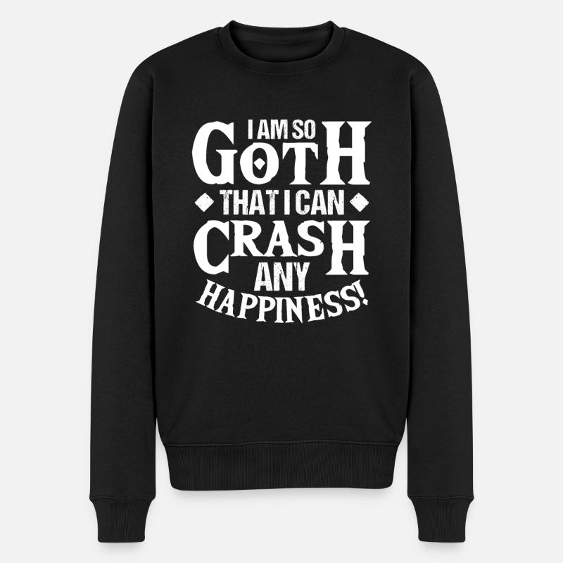 Goth Emo - Pull Premium bio Homme - noir