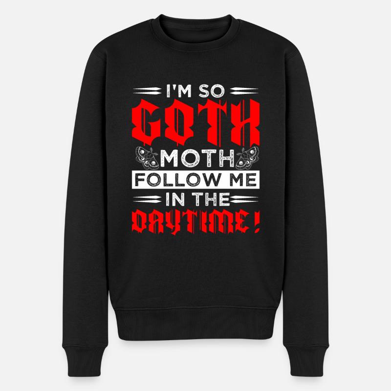 Goth Emo - Pull Premium bio Homme - noir