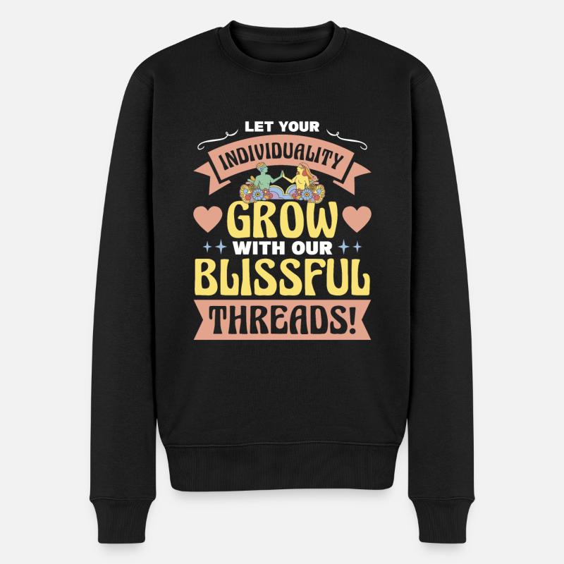 Hippie - Männer Premium Bio Pullover - Schwarz