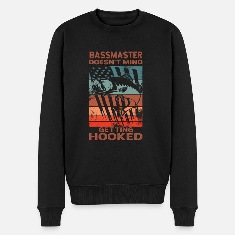 Barsch Angeln - Männer Premium Bio Pullover - Schwarz