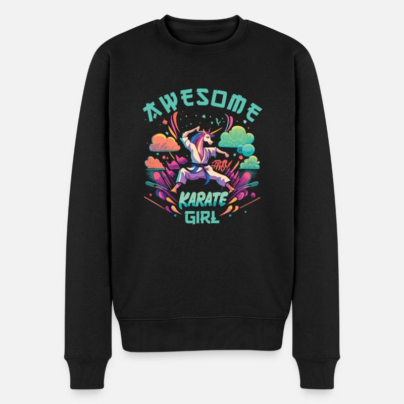 Karate - Männer Premium Bio Pullover - Schwarz