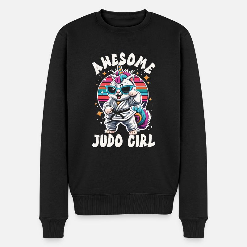 Judo - Männer Premium Bio Pullover - Schwarz