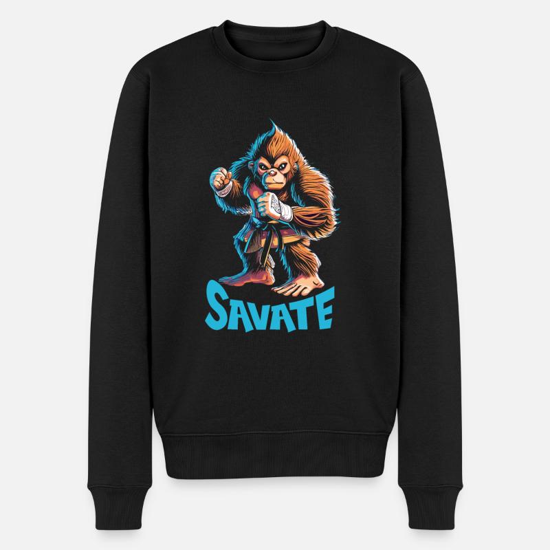 Bare Knuckle - Männer Premium Bio Pullover - Schwarz