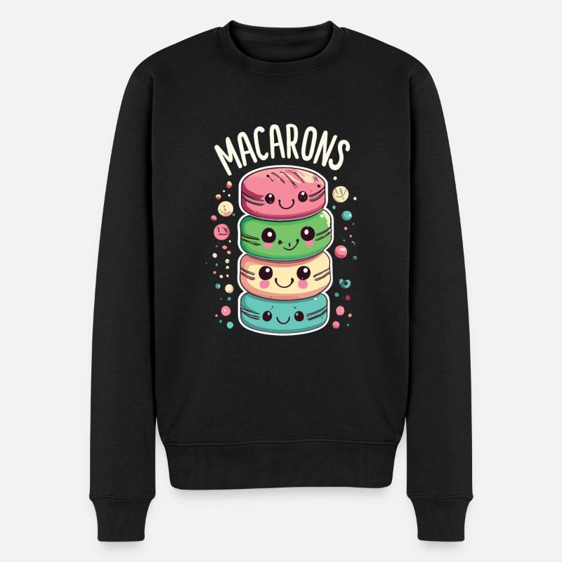 Französisches Essen - Männer Premium Bio Pullover - Schwarz
