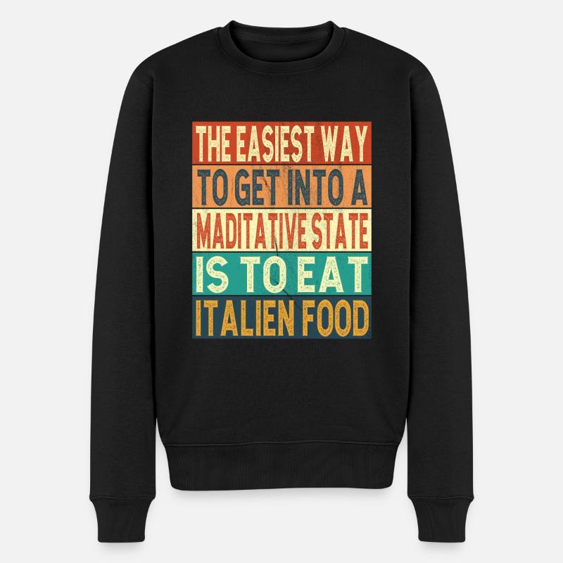 Cuisine italienne - Pull Premium bio Homme - noir