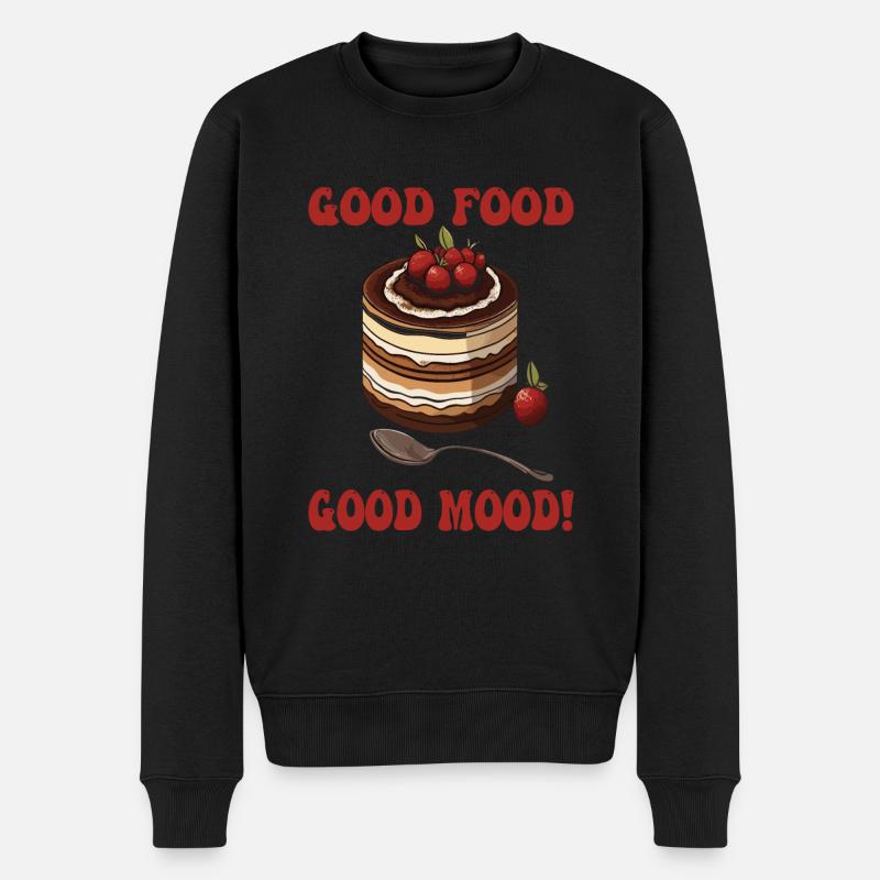 Italienisches Essen - Männer Premium Bio Pullover - Schwarz