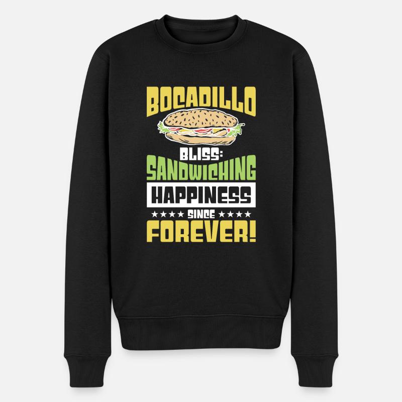 Spanisches Essen - Männer Premium Bio Pullover - Schwarz