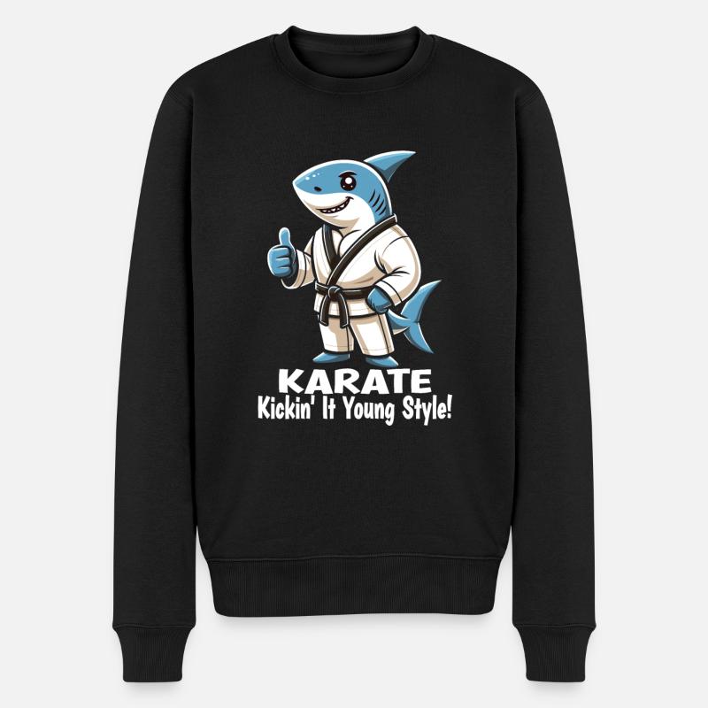 Karate - Männer Premium Bio Pullover - Schwarz