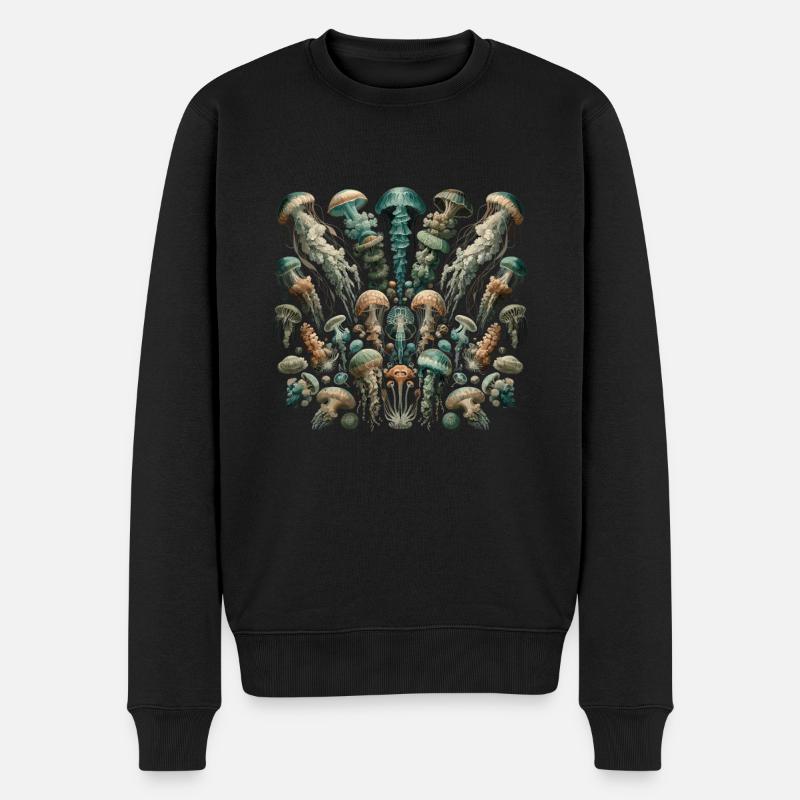 Qualle - Männer Premium Bio Pullover - Schwarz