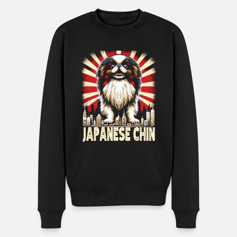 Japan Chin - Männer Premium Bio Pullover - Schwarz