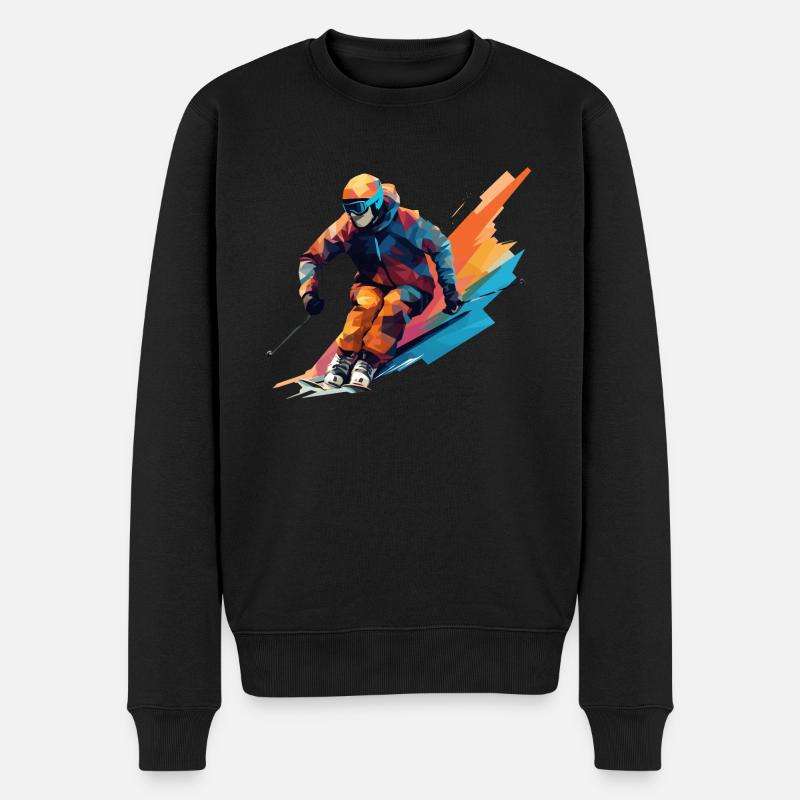 Skidesign - Männer Premium Bio Pullover - Schwarz