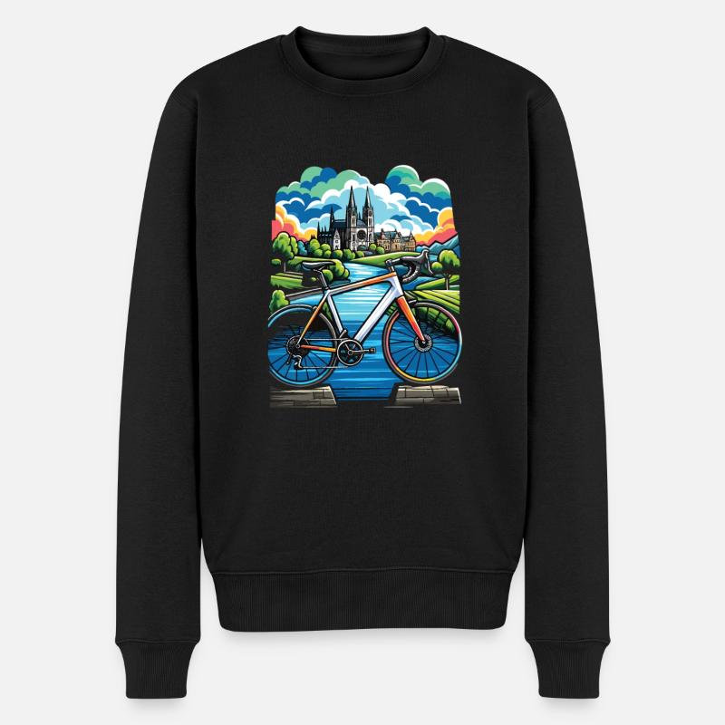 Radfahren - Männer Premium Bio Pullover - Schwarz