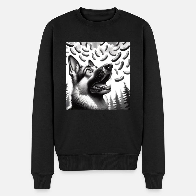 Schäferhund - Männer Premium Bio Pullover - Schwarz
