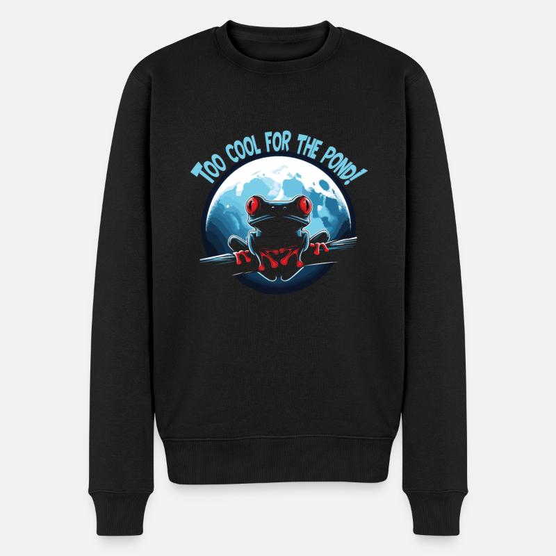 Frosch - Männer Premium Bio Pullover - Schwarz
