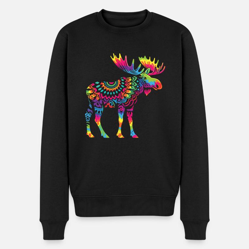 Hippie Festival - Männer Premium Bio Pullover - Schwarz