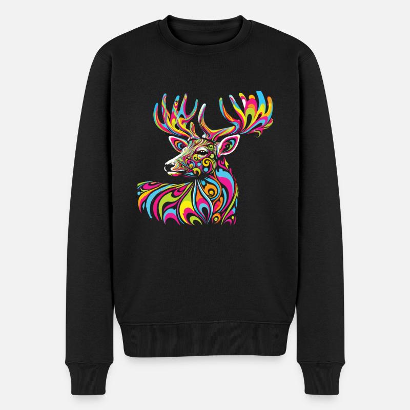 Hippie Festival - Männer Premium Bio Pullover - Schwarz