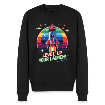 Fusée - Pull Premium bio Homme - noir - Devant - Nico (187cm)