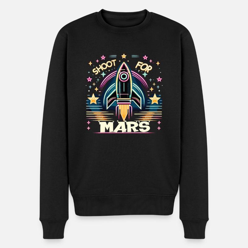 Rakete - Männer Premium Bio Pullover - Schwarz