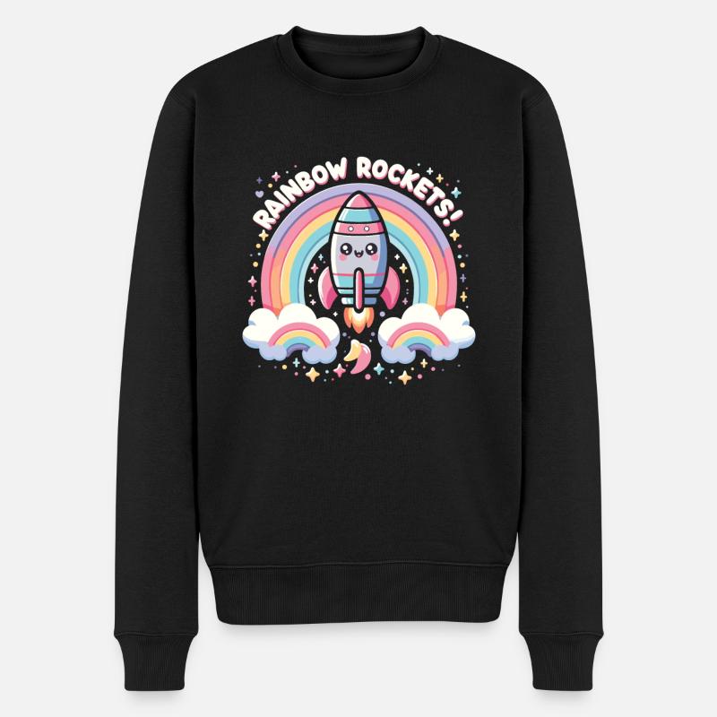Rakete - Männer Premium Bio Pullover - Schwarz