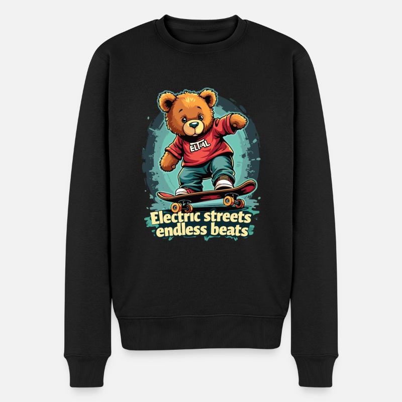 E Skateboard - Männer Premium Bio Pullover - Schwarz