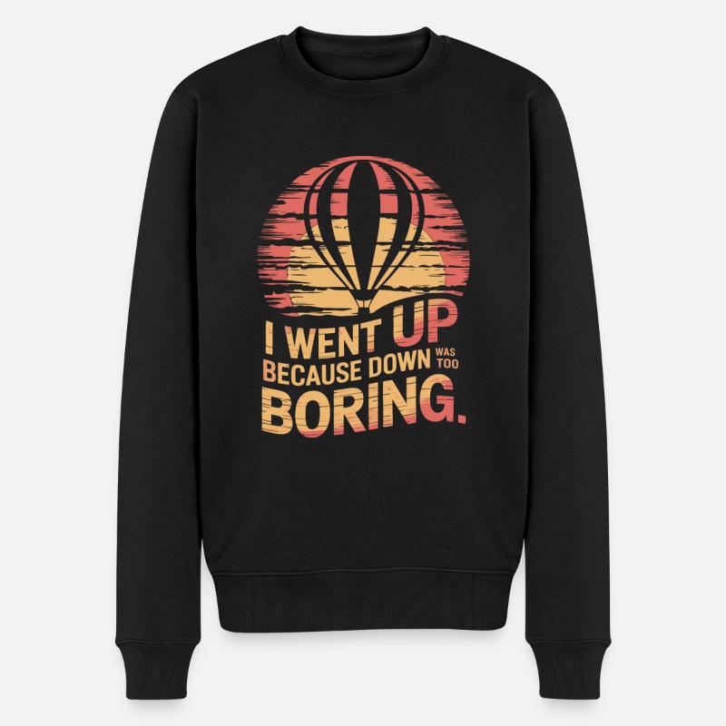 Heißluftballon - Männer Premium Bio Pullover - Schwarz