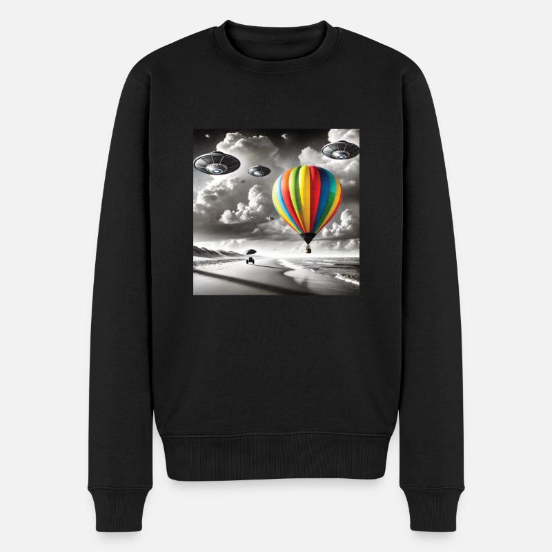 Heißluftballon - Männer Premium Bio Pullover - Schwarz