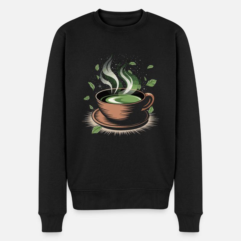 Matcha - Männer Premium Bio Pullover - Schwarz