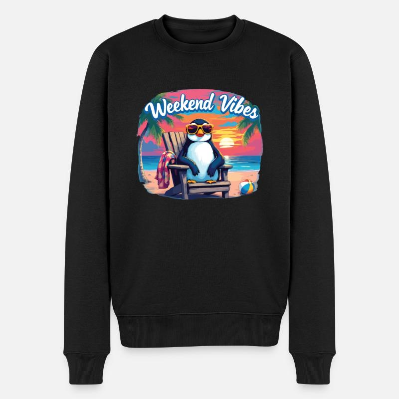 Wochenende - Männer Premium Bio Pullover - Schwarz