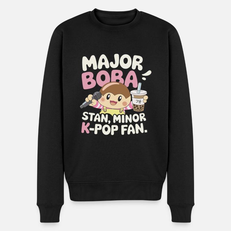 K pop and bubble tea - Men's Premium Organic Jumper - black