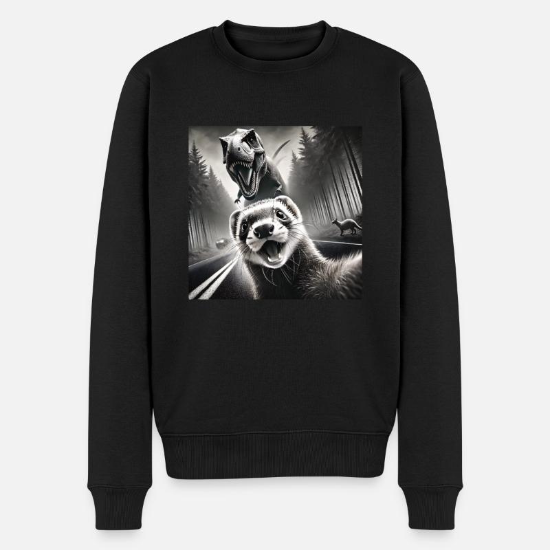 Frettchen - Männer Premium Bio Pullover - Schwarz