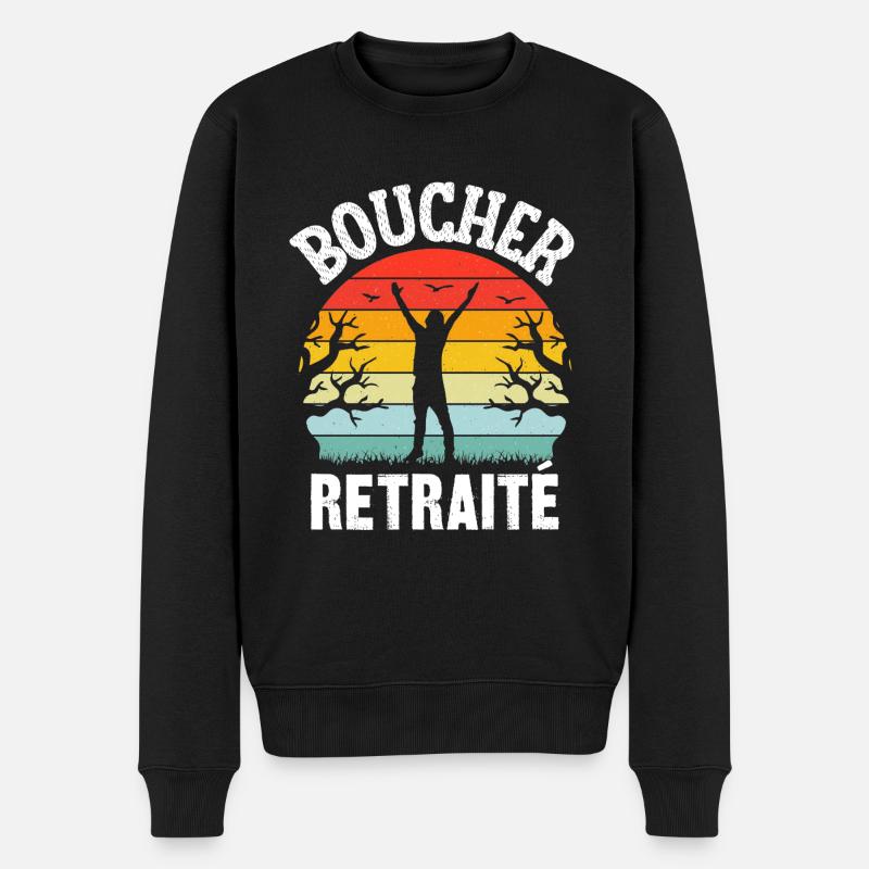 boucher retraité - Pull Premium bio Homme - noir
