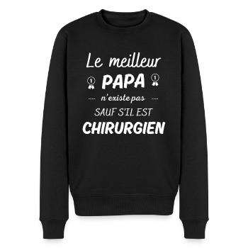 le meilleur papa n existe pas sauf si chirurgien - Pull Premium bio Homme - noir - Devant - Nico (187cm)