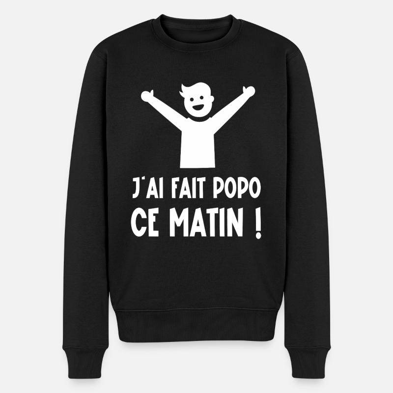 j'ai fait popo ce matin ! - Pull Premium bio Homme - noir