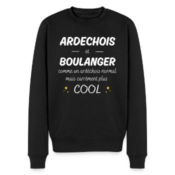 ardechois et boulanger ardechois plus cool - Pull Premium bio Homme - noir - Devant - Nico (187cm)
