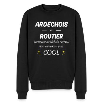 ardechois et routier ardechois plus cool - Pull Premium bio Homme - noir - Devant - Nico (187cm)