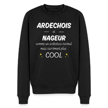 ardechois et nageur ardechois plus cool - Pull Premium bio Homme - noir - Devant - Nico (187cm)