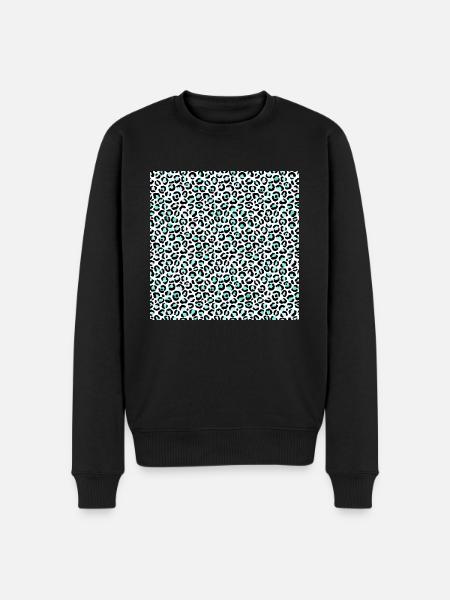 Turquoise Wildcats Leopard Pattern - Men's Premium Organic Jumper - black