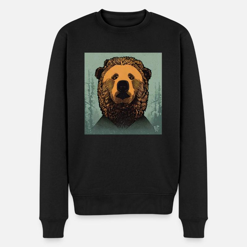 Illustration de l’ours - Pull Premium bio Homme - noir