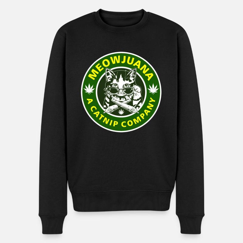Cat and Meowjuana - Men's Premium Organic Jumper - black
