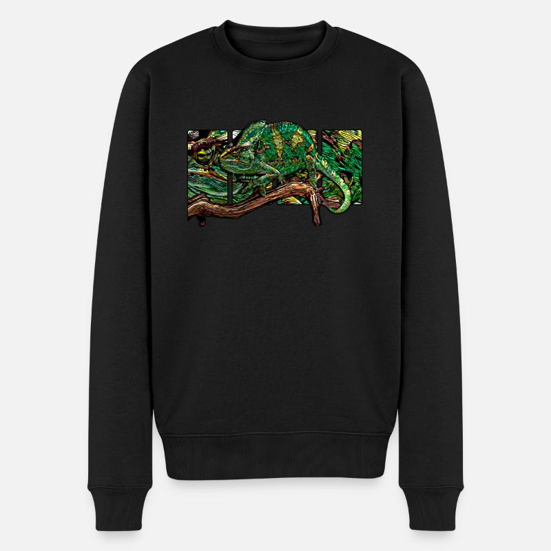 Chamäleon - Männer Premium Bio Pullover - Schwarz