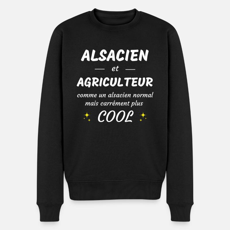 alsacien et agriculteur, alsacien plus cool - Pull Premium bio Homme - noir