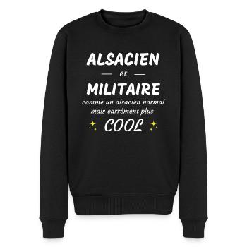 alsacien et militaire alsacien plus cool - Pull Premium bio Homme - noir - Devant - Nico (187cm)