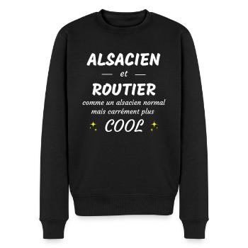 alsacien et routier alsacien plus cool - Pull Premium bio Homme - noir - Devant - Nico (187cm)