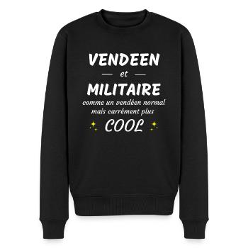 vendéen et militaire vendéen plus cool - Pull Premium bio Homme - noir - Devant - Nico (187cm)