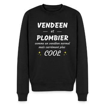vendéen et plombier vendéen plus cool - Pull Premium bio Homme - noir - Devant - Nico (187cm)